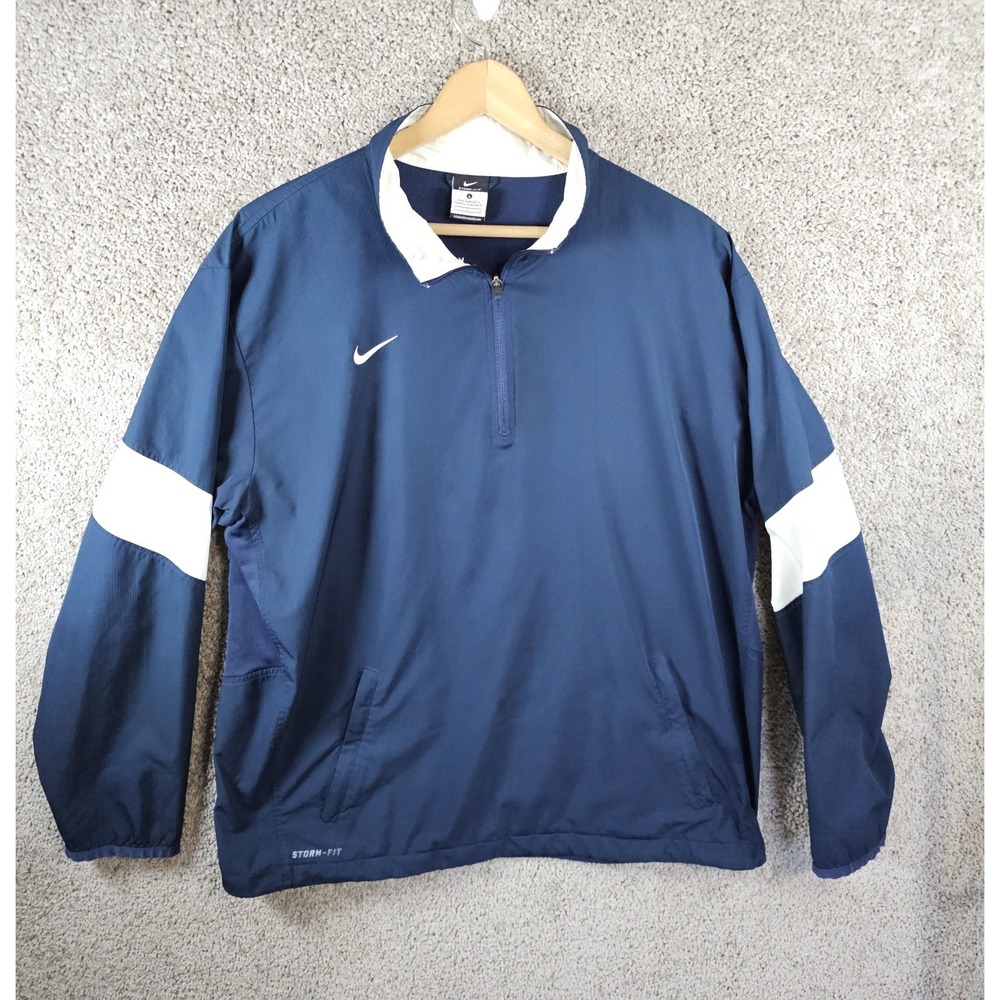Nike Storm-Fit Windbreaker Quarter Zipโ Pullover Size Men's Large, Blue Golf